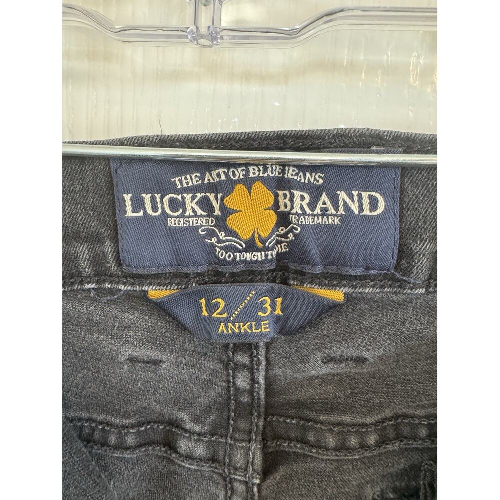 Lucky Brand Sofia Skinny Ankle Jeans Black Denim Womens Size 12/31 - Picture 9 of 9
